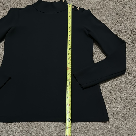 Ann Taylor Black Mock Neck Sweater-Button Detail @ Neck-Sz S Petite-Viscose-EUC - Picture 12 of 16